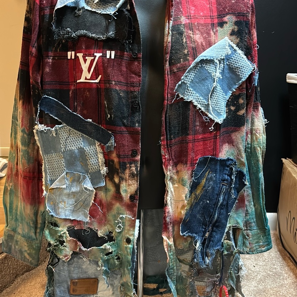 Forever 21 Multicolor Plaid Patchwork Shirt
